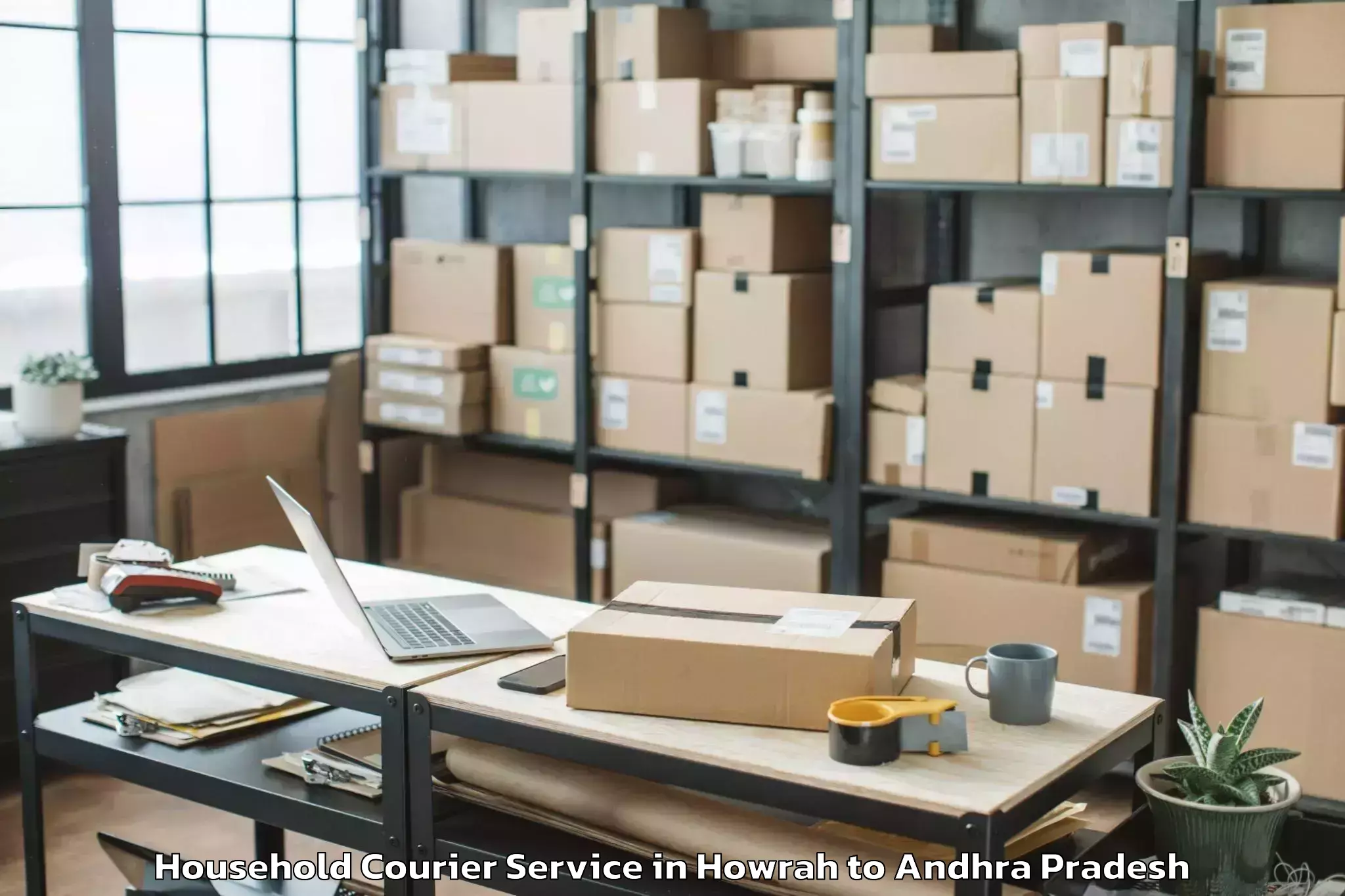 Reliable Howrah to Nuzendla Household Courier